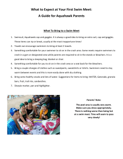 A Guide for Aquahawk Parents What To Bring to a Swim Meet