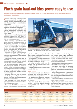 Finch grain haul-out bins prove easy to use
