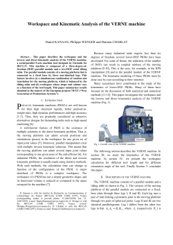 IV. Workspace Calculation of the VERNE Machine