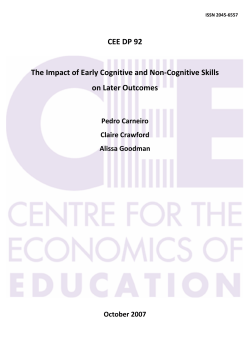 The Impact of Early Cognitive and Non