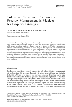 Collective Choice and Community Forestry Management in Mexico