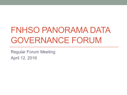 FNHSO Panorama Data Governance FOrum