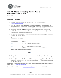 Axia X1, X2 and XY Routing Control Panels Software Update: v1.1.2b