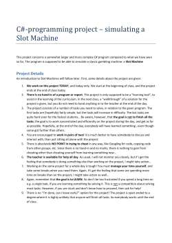 C#-programming project &ndash; simulating a Slot Machine