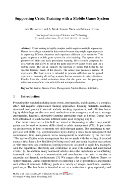 Supporting Crisis Training with a Mobile Game System