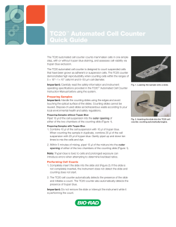 TC20™ Automated Cell Counter Quick Guide - Bio-Rad