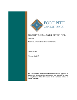 Prospectus - Fort Pitt Capital Total Return Fund