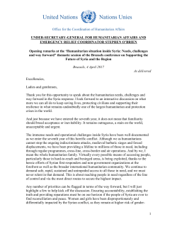 Opening remarks at the `Humanitarian situation inside Syria