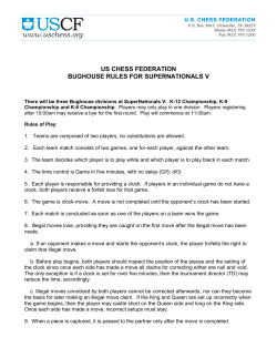 US CHESS FEDERATION BUGHOUSE RULES FOR