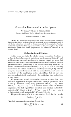 Correlation Functions of a Lattice System