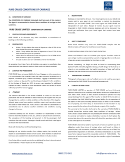 PURE CRUISE CONDITIONS OF CARRIAGE