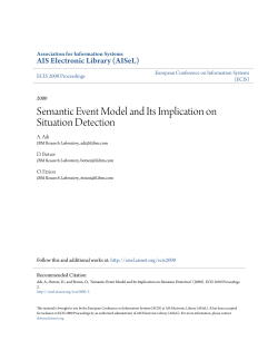 Semantic Event Model and Its Implication on Situation Detection