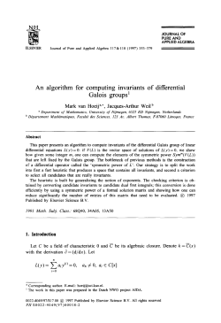 An algorithm for computing invariants of differential Galois groups`