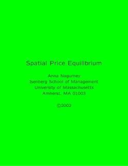Spatial Price Equilibrium