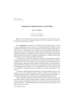 Integration on Valuation Fields over Local Fields - IMJ-PRG