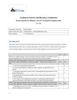 NYC Kids PAC Questionnaire
