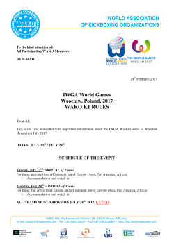 IWGA World Games Wroclaw, Poland, 2017 WAKO K1 RULES