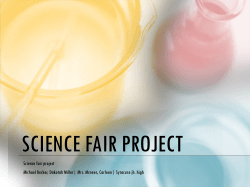 Science Fair Project Science fair project Michael Becker, Dakotah