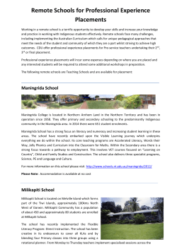 Remote Schools for Professional Experience Placements