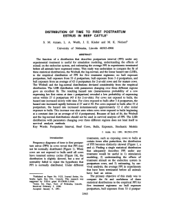 DISTRIBUTION OF TIME TO FIRST POSTPARTUM ESTRUS IN