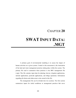 SWAT Input Data: .mgt - Soil and Water Assessment Tool