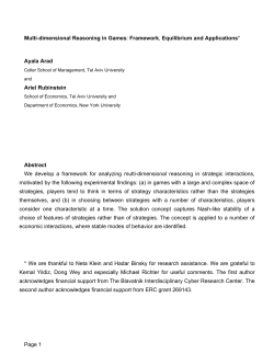 Equilibrium with Multi -Dimensional Reasoning * September 2016