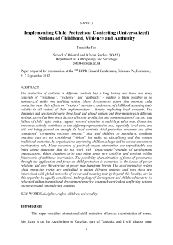 Implementing Child Protection &OElig; Contesting Universalised Notions