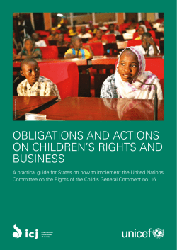 obligations and actions on children`s rights and business