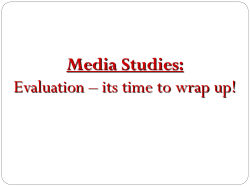 25 &ndash; Evaluationv2 - Media Studies @ KESH Academy