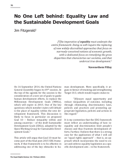 No One Left behind: Equality Law and the Sustainable Development