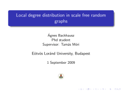 Local degree distribution in scale free random graphs