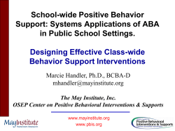 Designing Effective Class-wide Behavior Support