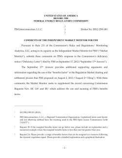 IMM Comments Re: Use of Benefits Factor in Regulation Market