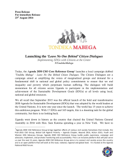 Launching the `Leave No One Behind` Citizen Dialogues