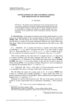 APPLICATIONS OF THE COVERING LEMMA FOR SEQUENCES