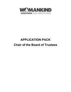 chair of trustees - Womankind Worldwide