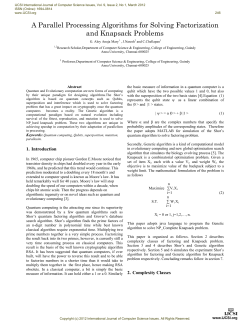 A Parallel Processing Algorithms for Solving Factorization and