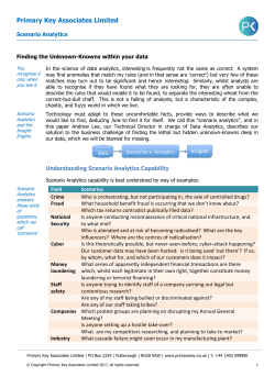 Scenario Analytics - Primary Key Associates