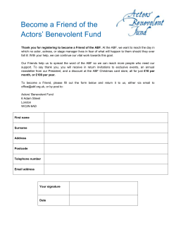this form - Actors` Benevolent Fund