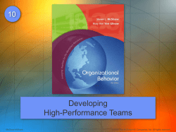 Developing High-Performance Teams