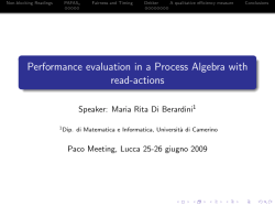 Performance evaluation in a Process Algebra with read