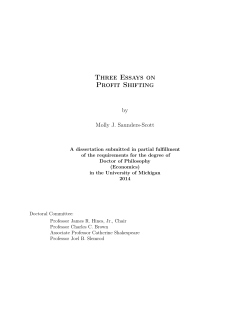 Three Essays on Profit Shifting - Deep Blue