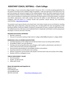 ASSISTANT COACH, SOFTBALL &ndash; Clark College