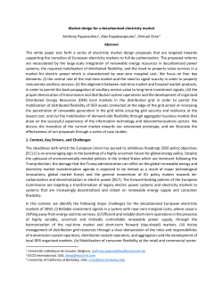 Market Design for a Decarbonized Electricity Market