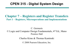 CPEN 315 - Digital System Design Chapter 7 &ndash; Registers and