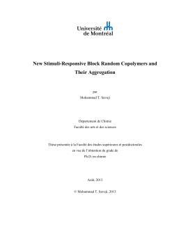 New Stimuli-Responsive Block Random Copolymers and