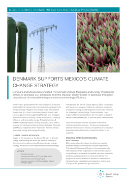 DENMARK SUPPORTS MEXICO`S CLIMATE CHANGE STRATEGY