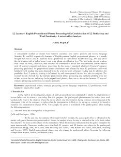 L2 Learners` English Prepositional