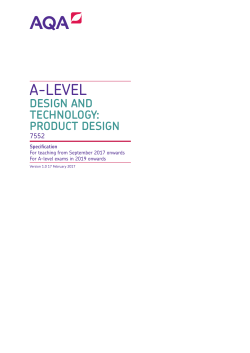 A-level Design and Technology: Product Design Specification