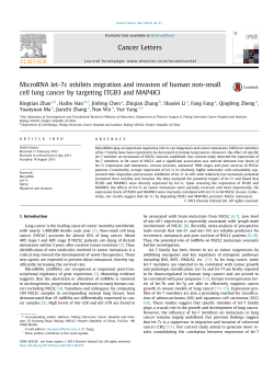 MicroRNA let-7c inhibits migration and invasion of human non